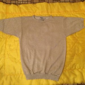 Regency Collection Beige Knit Sweater with Gold Sparkles